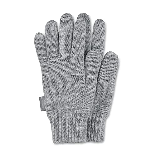 Sterntaler Unisex Baby Strick-Fingerhandschuh Ringel Winter-Handschuhe, Silber Mel, 0 von Sterntaler