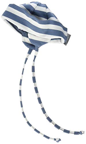 Sterntaler Unisex Beanie mit Bindebändern und Streifenmotiv, Alter: ab 6-9 Monate, Größe: 45, Graublau von Sterntaler