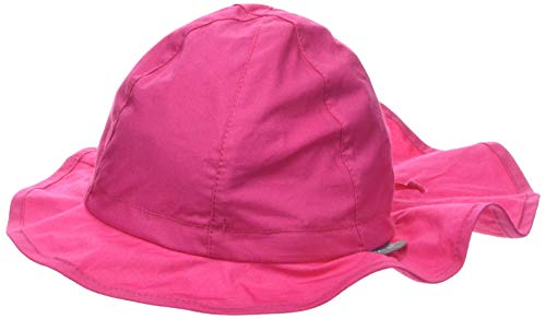Sterntaler Sonnenhut - Mädchen Sommerhut - UV-Schutz 50+ Mütze mit breiter Krempe und Größenregulierung - Nackenschutz - Bindebänder - Baby Kinder Kopfbedeckung aus Popeline (Bio) - magenta, Größe 45 von Sterntaler