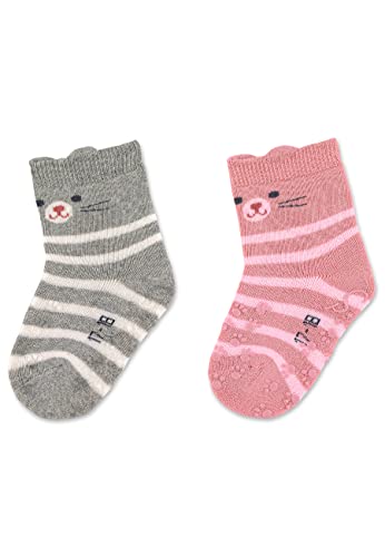 Sterntaler Unisex Kinder ABS-Krabbelsöckchen DP Katze Socken, hellgrau Melange, 20 von Sterntaler