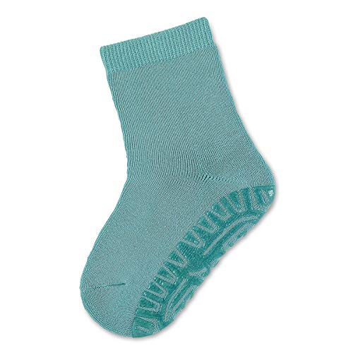Sterntaler Fli Fli SOFT uni - Unisex Fliesen Flitzer einfarbig - warme Kinder Stoppersocken mit Innenfrottee - elastische, hautsympathische Kinder Strümpfe mit Anti-Rutsch-Sohle, eisgrün, Größe 34 von Sterntaler