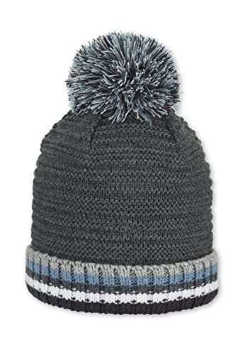 Sterntaler Unisex Kinder Mütze Baby Bommelstrickmütze Umschlag, anthrazit meliert, 53 Sterntaler Unisex Kinder Mütze Baby Bommelstrickmütze Umschlag, anthrazit meliert, 53 von Sterntaler