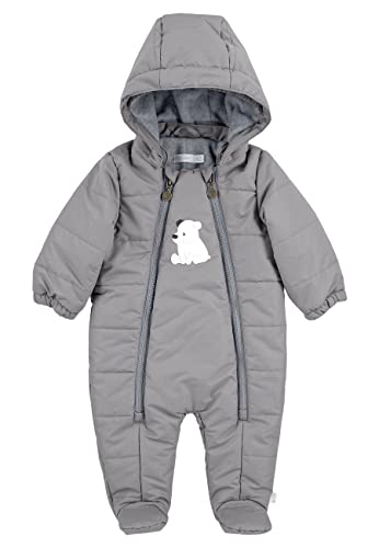 Sterntaler Unisex Kinder Overall Baby Overall Gesteppt mit Kapuze Eisbär Elia, Rauchgrau, 50 von Sterntaler