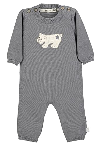 Sterntaler Unisex Kinder Overall Baby Strickoverall Eisbär Elia, Rauchgrau, 68 von Sterntaler