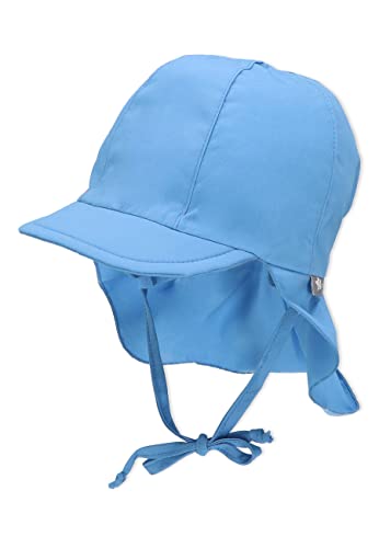 Sterntaler Unisex Kinder Schirmmütze mit Nackenschutz mit Bindebänder und einsteckbaren Ohrenklappen Sonnenhut, samtblau, 41 von Sterntaler