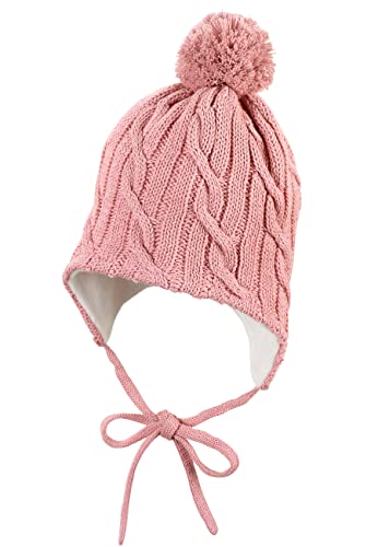 Sterntaler Unisex Kinder Strickmütze mit Bommel, Rosa, 47 von Sterntaler