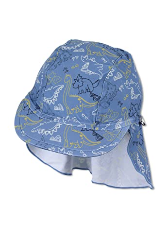 Sterntaler Unisex Kinder Unisex Badeschirmmütze mit Nackenschutz Kinder Schirmmütze Nackenschutz Dino UV-Schutz 50+ blau, 51 von Sterntaler