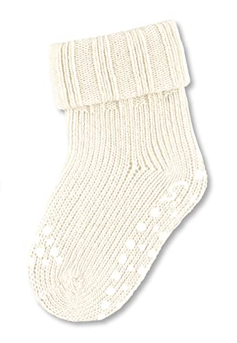 Sterntaler ABS Krabbelsocken aus Wolle - Baby Stoppersocken - ABS-Motiv auf Spann und Sohle - Krabbelsöckchen - Baby und Kinderstrümpfe, cremeweiß, Größe 22 von Sterntaler
