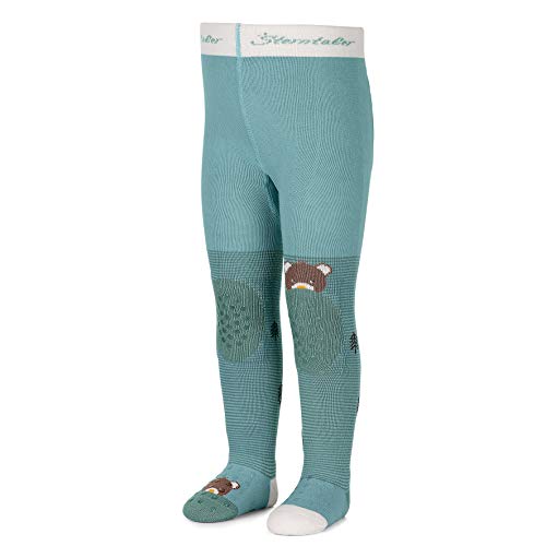 Sterntaler Unisex-Krabbelstrumpfhose mit niedlichem Bär-Motiv, Alter: 9 - 12 Monate, Größe: 80, Helltürkis, 8652082.0 von Sterntaler