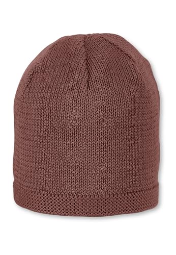Sterntaler OCS Strickmütze - Klassische Babymütze aus Baumwollgarn (Bio) - Unisex Übergangsmütze ab Geburt - Basic Kopfbedeckung - Beanie Mütze einfarbig - Größe 45, Farbe dunkelrot von Sterntaler