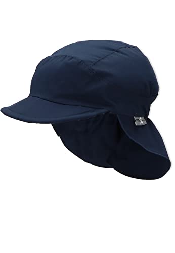 Sterntaler Schirmmütze Nacken Basic - Unisex Baby- und Kinder Mütze mit Nackenschutz - UV-Schutz 50+ Hut aus Popeline (Bio) - leichte Sommer Kopfbedeckung mit Gummiband - marine, Größe 55 von Sterntaler
