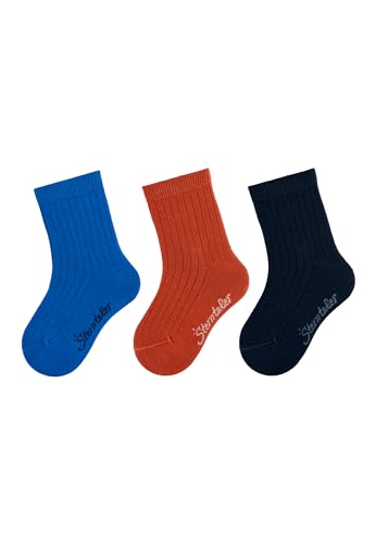 Sterntaler Unisex Socken 3er Pack Rippe, Kobaltblau, 18 EU von Sterntaler