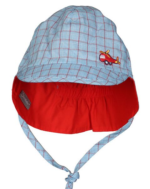 Sterntaler Wende-Schirmmütze mit Nackenschutz in hellblau/rot von Sterntaler