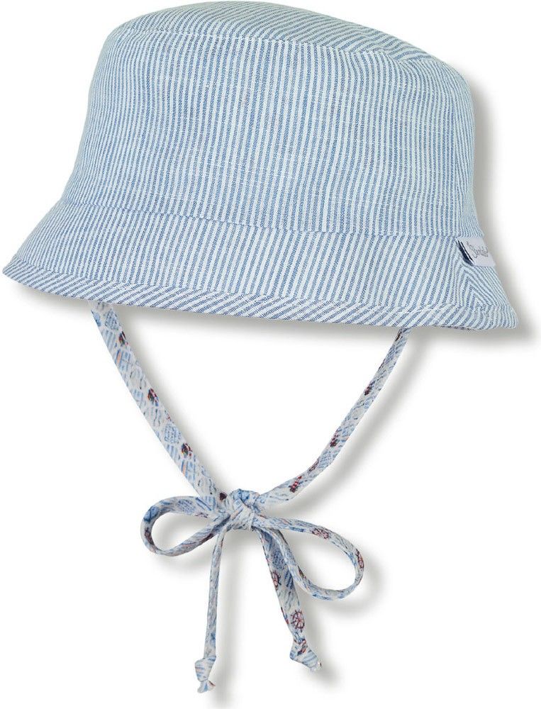 Sterntaler Wende-Sommerhut mit Bindeband in hellblau/weiß von Sterntaler