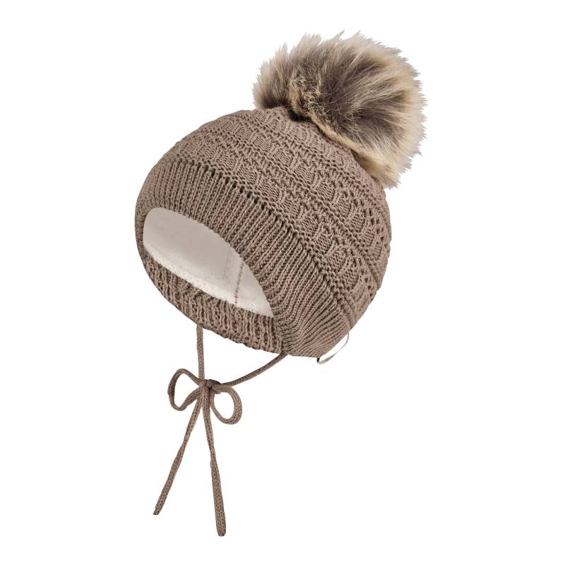 Sterntaler Winter-Strickmütze mit Bommel Fake Fur von Sterntaler