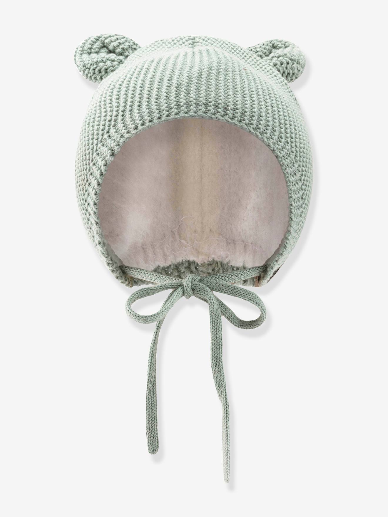 Strickmütze Ohren aus Bio-Baumwolle Kinder Sterntaler salbei von Sterntaler