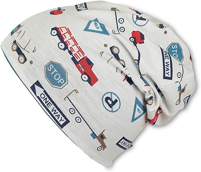 terntaler Wende-Slouch-Beanie für Jungen mit Automotiven von Sterntaler