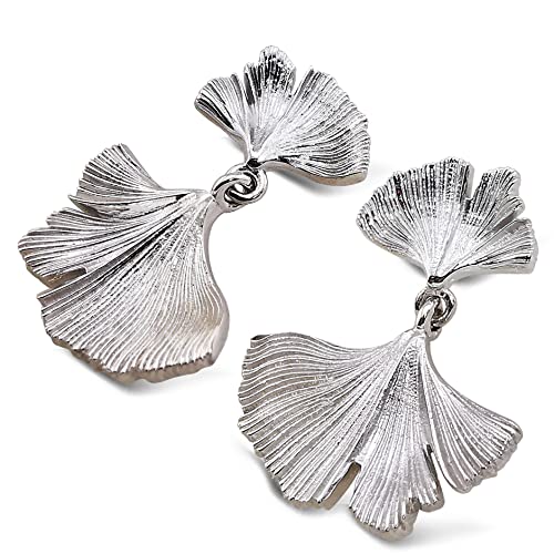 Sternvoll® Damen Ohrringe aus 925 Sterling Silber in Ginkgo Blatt von Sternvoll Jewelry