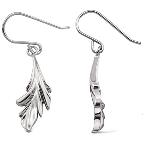 Sternvoll® Damen Ohrringe aus 925 Sterling Silber mit 14 Karat Vergoldet in Blatt-Form (Silber) von Sternvoll Jewelry