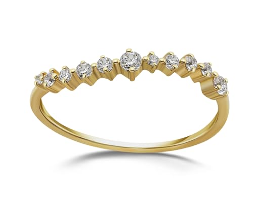 Sternvoll® Premium Damenring Silber 925 mit Zirkonia | Feine Zierfassung | 14K Vergoldet oder Rhodiniert | Stapelring/Beisteckring filigran & funkelnd von Sternvoll Jewelry