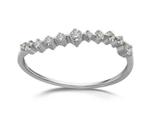 Sternvoll® Premium Damenring Silber 925 mit Zirkonia | Feine Zierfassung | 14K Vergoldet oder Rhodiniert | Stapelring/Beisteckring filigran & funkelnd von Sternvoll Jewelry