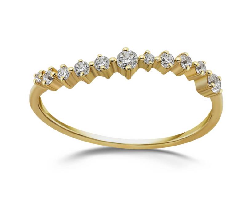 Sternvoll Fingerring Stapelring/Beisteckring filigran & funkelnd, 925 Sterling Silber - 14K vergoldet - Rhodiniert von Sternvoll