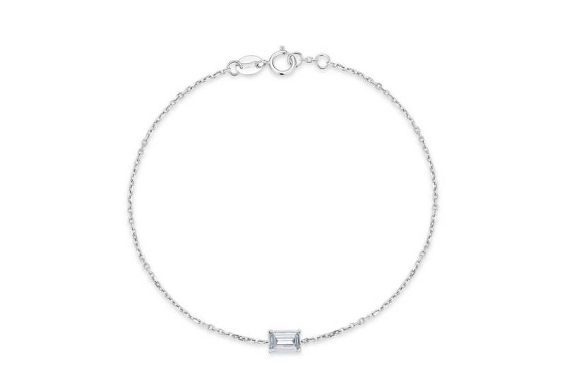 Sternvoll Goldarmband IGI-zertifiziertes Labordiamant Armband, 0.55 ct Smaragdschliff 18K, IGI-zertifiziert, Labordiamant, 18K Weißgold, Smaragdschliff von Sternvoll