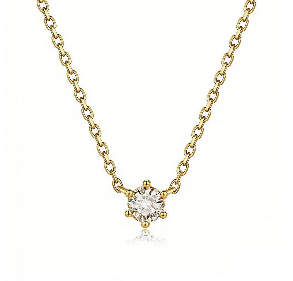 Sternvoll Goldkette 18K Gold Solitär Collier 0.35 ct Diamant IGI-zert. von Sternvoll