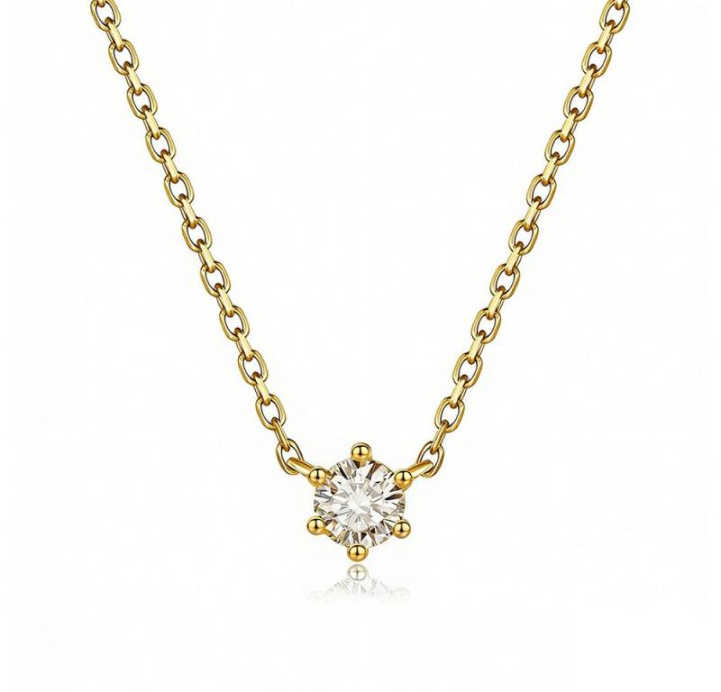 Sternvoll Goldkette 18K Gold Solitär Collier 0.35 ct Diamant IGI-zert. von Sternvoll