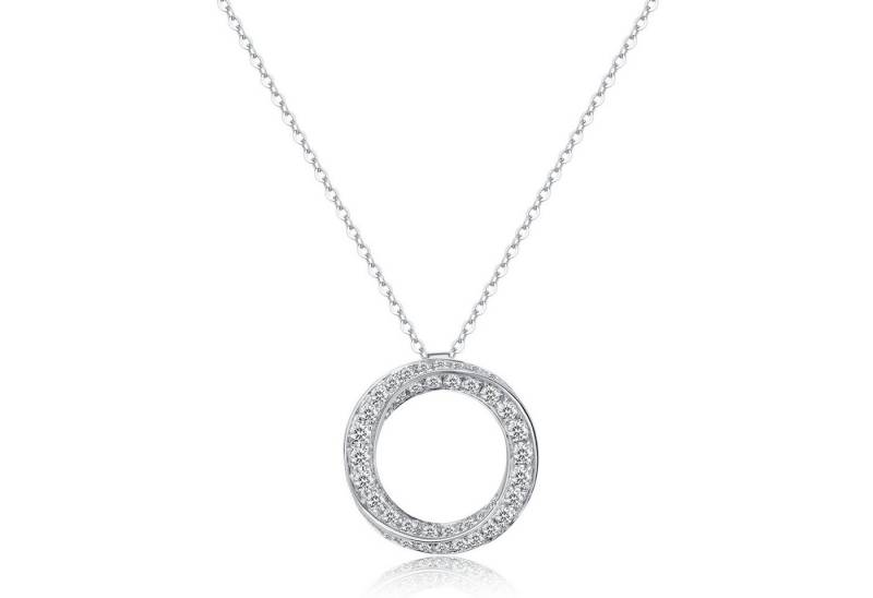 Sternvoll Goldkette Circle Collier Weißgold, 0.69 ct Pavé-Diamanten 750er Gold, 0.69 ct Labordiamanten, Unendlichkeit, 18K Weißgold von Sternvoll