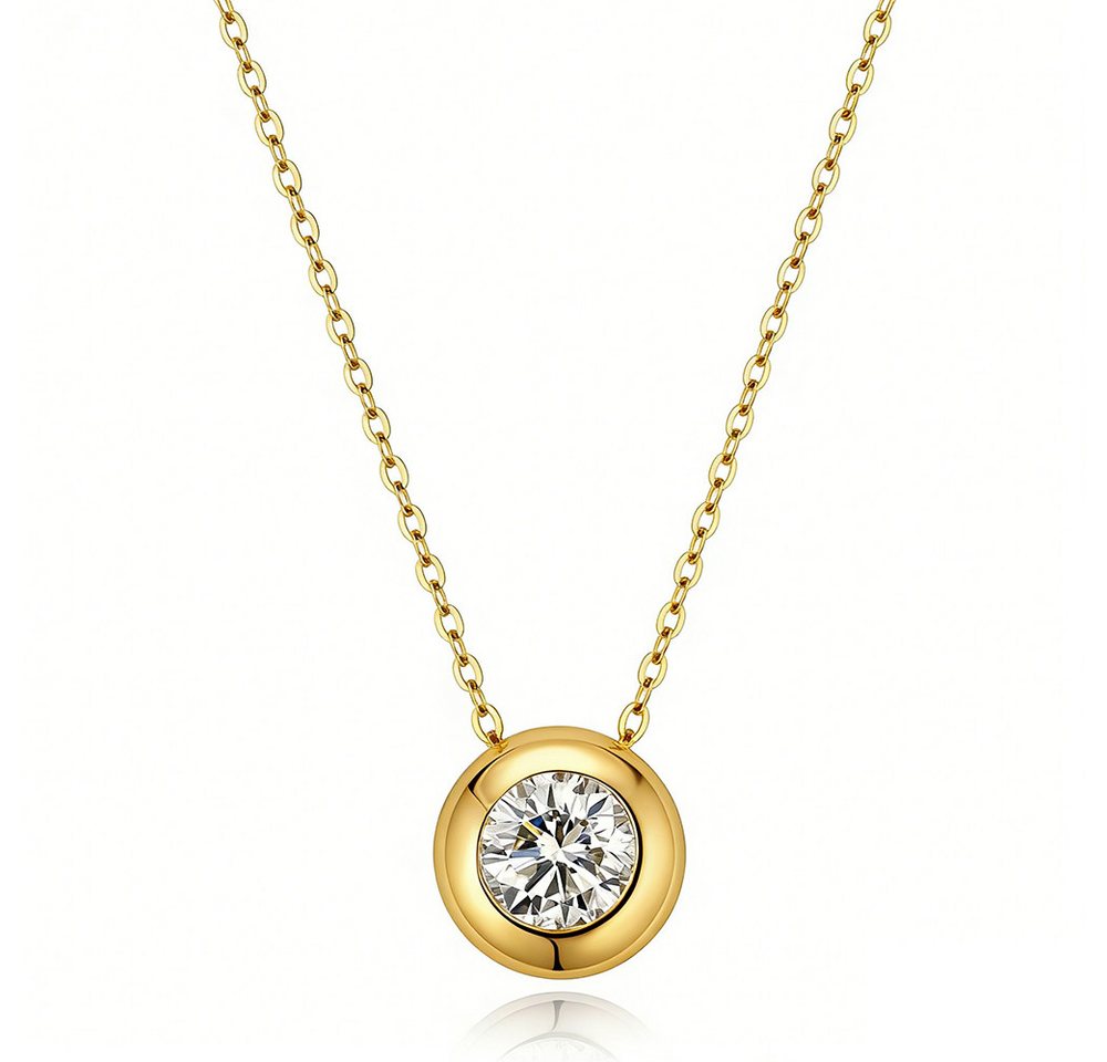 Sternvoll Goldkette IGI-zertifiziertes Diamant-Collier in 18K Gold, Lünettenfassung, IGI-zertifiziert, Solitär, 18K Weißgold, Lünettenfassung von Sternvoll