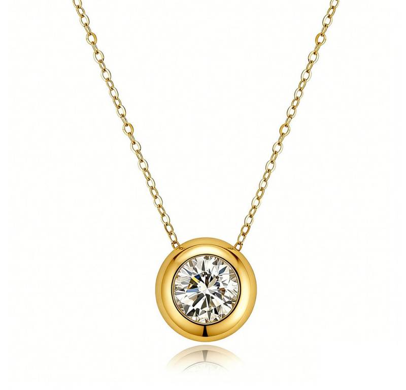 Sternvoll Goldkette IGI-zertifiziertes Diamant-Collier in 18K Gold, Lünettenfassung, IGI-zertifiziert, Solitär, 18K Weißgold, Lünettenfassung von Sternvoll