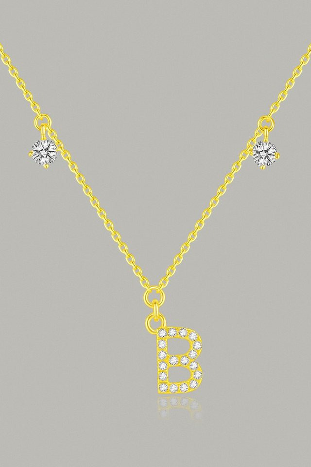 Sternvoll Goldkette Buchstaben-, Initialien-Collier, Ca. 0.4 ct Diamanten 18K Gelbgold von Sternvoll