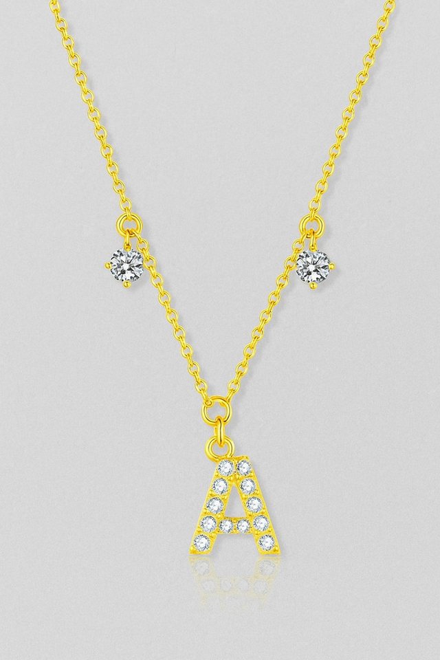 Sternvoll Goldkette Buchstaben-, Initialien-Collier, Ca. 0.4 ct Diamanten 18K Gelbgold von Sternvoll
