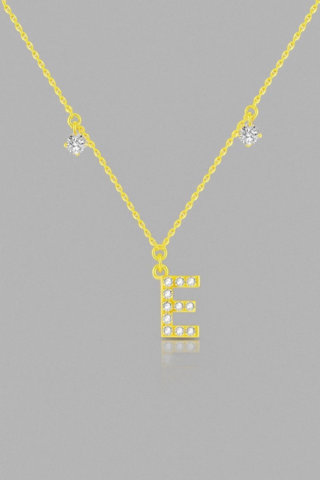 Sternvoll Goldkette Buchstaben-, Initialien-Collier, Ca. 0.4 ct Diamanten 18K Gelbgold von Sternvoll