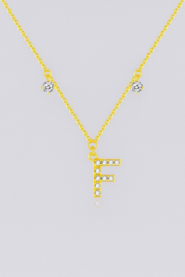 Sternvoll Goldkette Buchstaben-, Initialien-Collier, Ca. 0.4 ct Diamanten 18K Gelbgold von Sternvoll