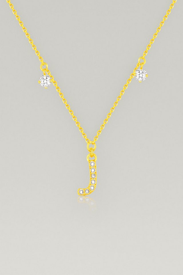 Sternvoll Goldkette Buchstaben-, Initialien-Collier, Ca. 0.4 ct Diamanten 18K Gelbgold von Sternvoll