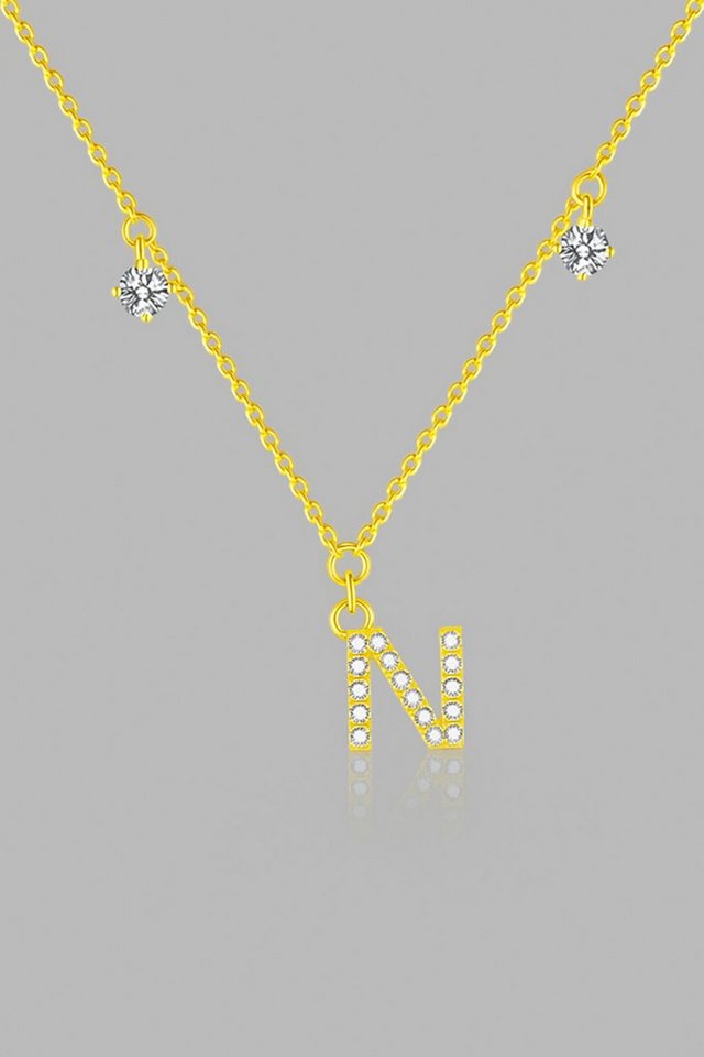 Sternvoll Goldkette Buchstaben-, Initialien-Collier, Ca. 0.4 ct Diamanten 18K Gelbgold von Sternvoll