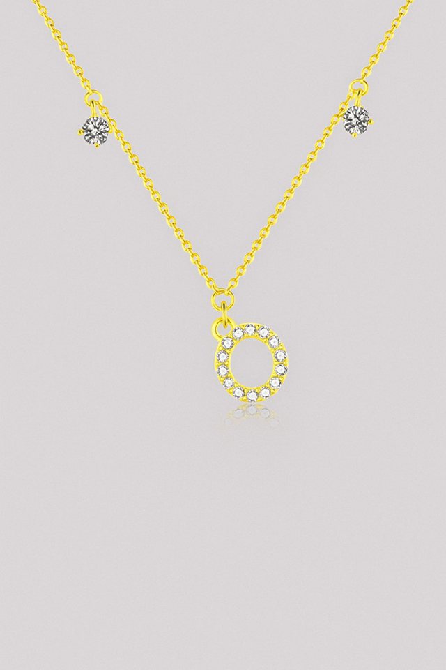 Sternvoll Goldkette Buchstaben-, Initialien-Collier, Ca. 0.4 ct Diamanten 18K Gelbgold von Sternvoll