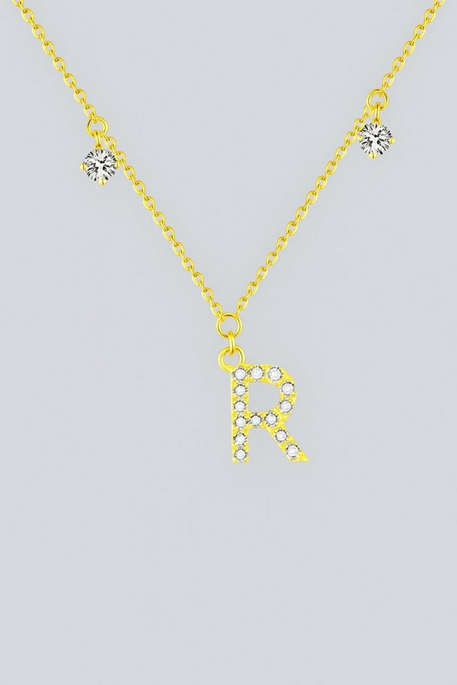 Sternvoll Goldkette Buchstaben-, Initialien-Collier, Ca. 0.4 ct Diamanten 18K Gelbgold von Sternvoll