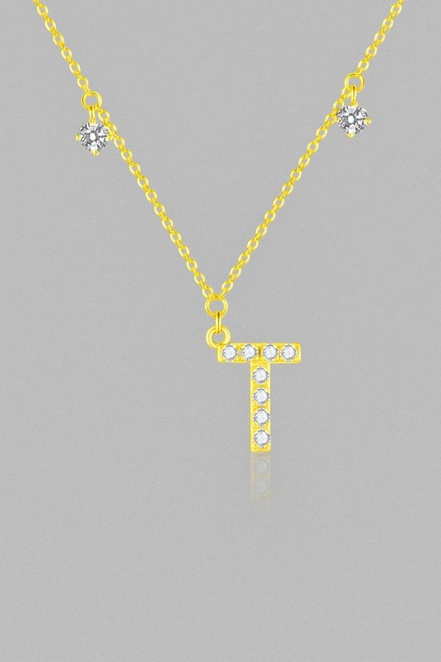 Sternvoll Goldkette Buchstaben-, Initialien-Collier, Ca. 0.4 ct Diamanten 18K Gelbgold von Sternvoll