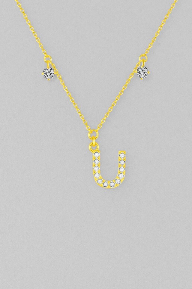 Sternvoll Goldkette Buchstaben-, Initialien-Collier, Ca. 0.4 ct Diamanten 18K Gelbgold von Sternvoll