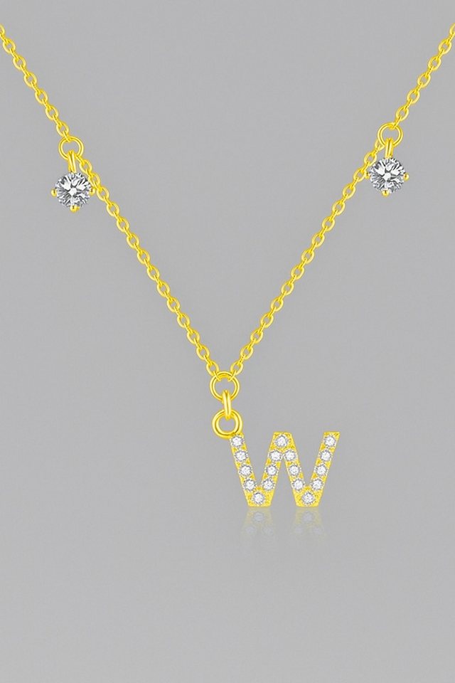 Sternvoll Goldkette Buchstaben-, Initialien-Collier, Ca. 0.4 ct Diamanten 18K Gelbgold von Sternvoll