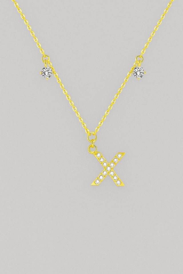 Sternvoll Goldkette Buchstaben-, Initialien-Collier, Ca. 0.4 ct Diamanten 18K Gelbgold von Sternvoll