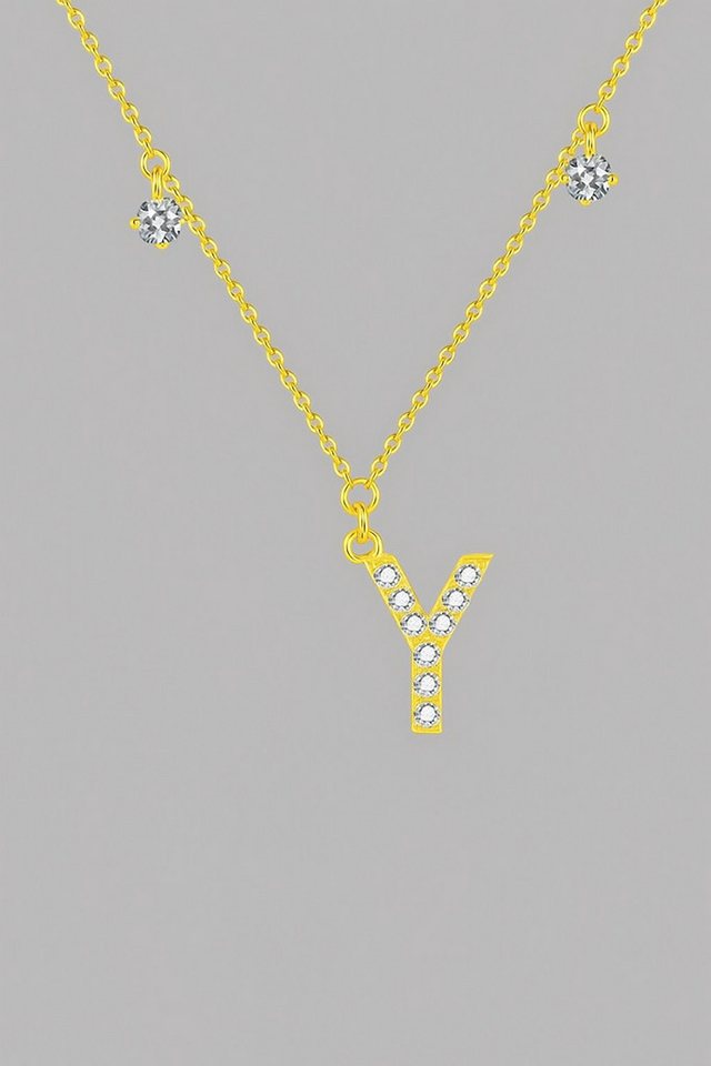 Sternvoll Goldkette Buchstaben-, Initialien-Collier, Ca. 0.4 ct Diamanten 18K Gelbgold von Sternvoll