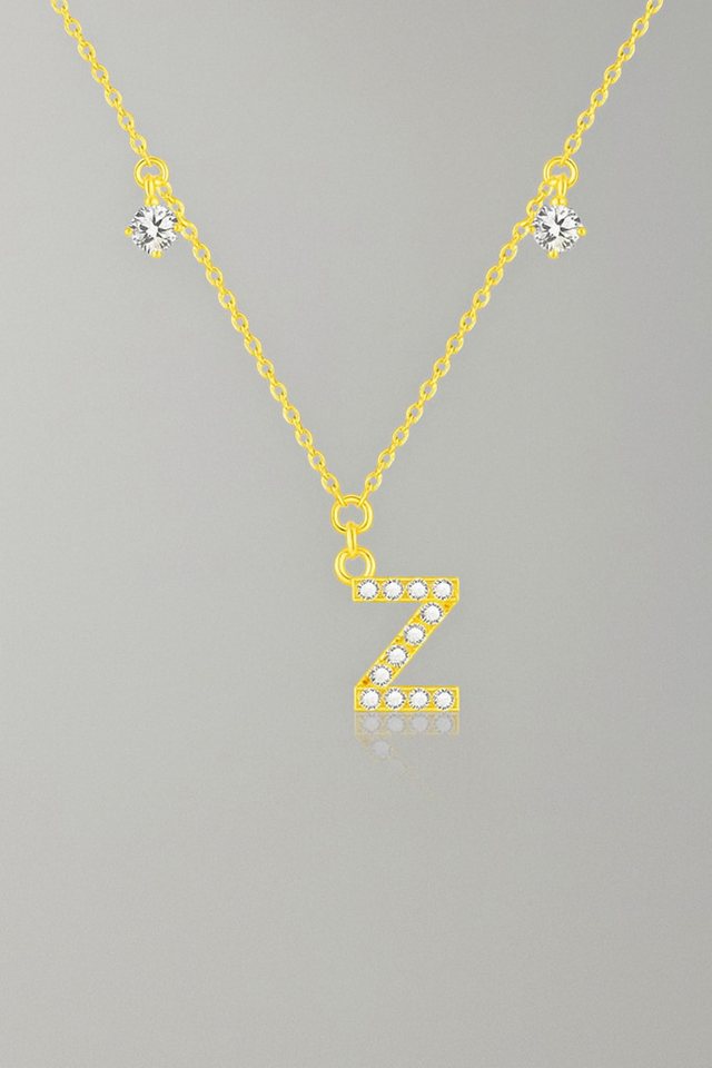 Sternvoll Goldkette Buchstaben-, Initialien-Collier, Ca. 0.4 ct Diamanten 18K Gelbgold von Sternvoll
