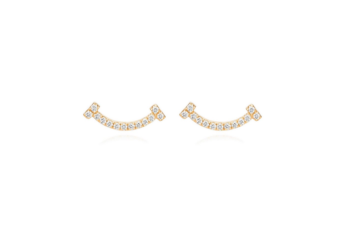 Sternvoll Ohrring-Set Smile-Ohrstecker 750 Roségold, 0.13 ct Diamant Pavé IGI-zertifiziert, Smile Design, 0.13 ct Pavé, 18K Roségold, Trendschmuck von Sternvoll