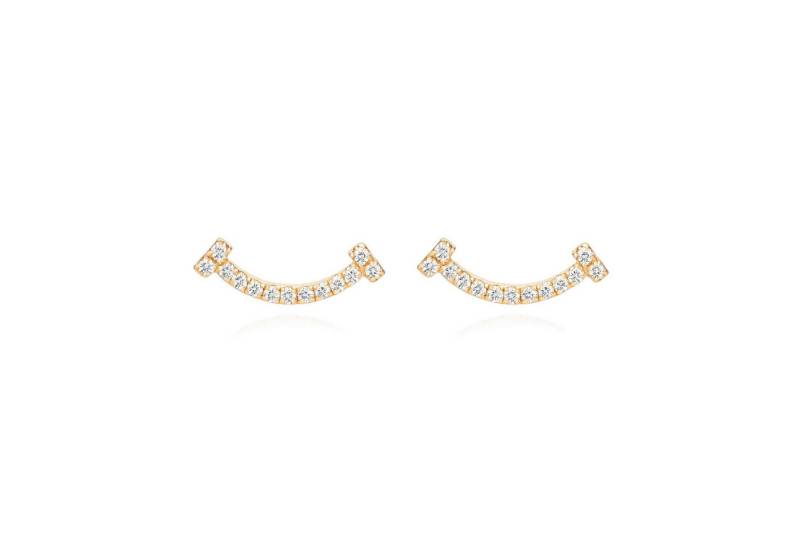 Sternvoll Ohrring-Set Smile-Ohrstecker 750 Roségold, 0.13 ct Diamant Pavé IGI-zertifiziert, Smile Design, 0.13 ct Pavé, 18K Roségold, Trendschmuck von Sternvoll