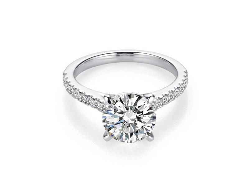 Sternvoll Verlobungsring Solitär-Ring Goldring 2,38 ct Labordiamant IGI-zertifiziert 18K Gold, Solitär, Pavé-Schiene, 4er-Krappe, IGI-zertifiziert, 18K Gold von Sternvoll