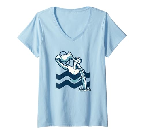 Damen Sternzeichen Wassermann Astrologie Horoskop Wassermann T-Shirt mit V-Ausschnitt Damen Sternzeichen Wassermann Astrologie Horoskop Wassermann T-Shirt mit V-Ausschnitt von Sternzeichen und Horoskop der Astrologie